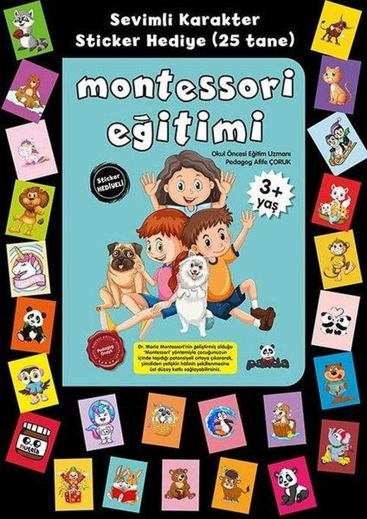 Montessori Eğitimi - Stickerlı 3+ Yaş | Panda (İnce Kapak)