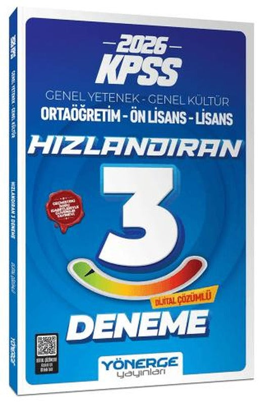 2026 KPSS Genel Yetenek Genel Kültür Hızlandıran 3 Deneme Çözümlü