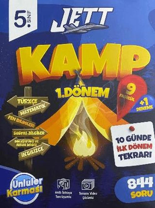 5. Sınıf 1. Dönem Jett Kamp 844 Soru 10 Fasikül | Ünlüler Karması (Ciltsiz)