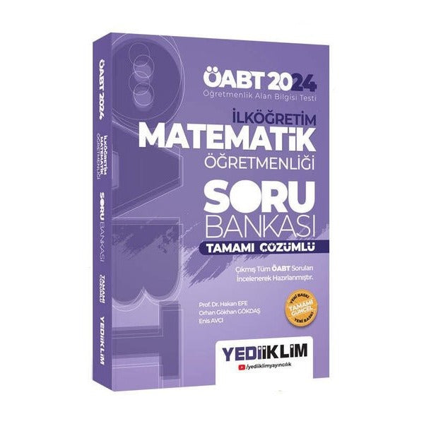 2024 ÖABT İlköğretim Matematik Öğretmenliği Tamamı Çözümlü Soru Bankası | Yediiklim Yayınları (Ciltsiz)