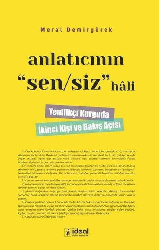 Anlatıcının Sensiz Hali | İdeal Kültür Yayıncılık (İnce Kapak)