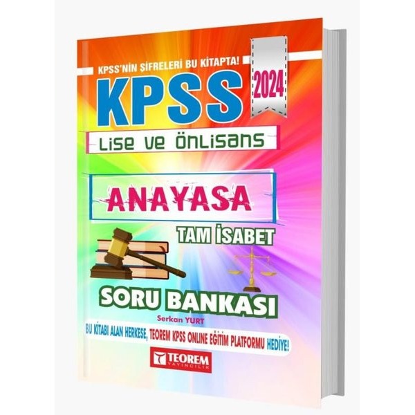 2024 KPSS Lise Ön Lisans Tam İsabet Anayasa Soru Bankası | Teorem Yayınları (İnce Kapak)
