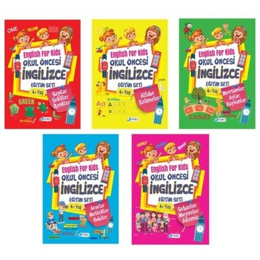 4-6 Yaş Okul Öncesi İngilizce Eğitim Seti - 5 Kitap Takım | Harika Çocuk
