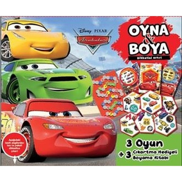 Disney Pixar Arabalar - Oyna & Boya - Kutulu Set | Doğan Çocuk (İnce Kapak)