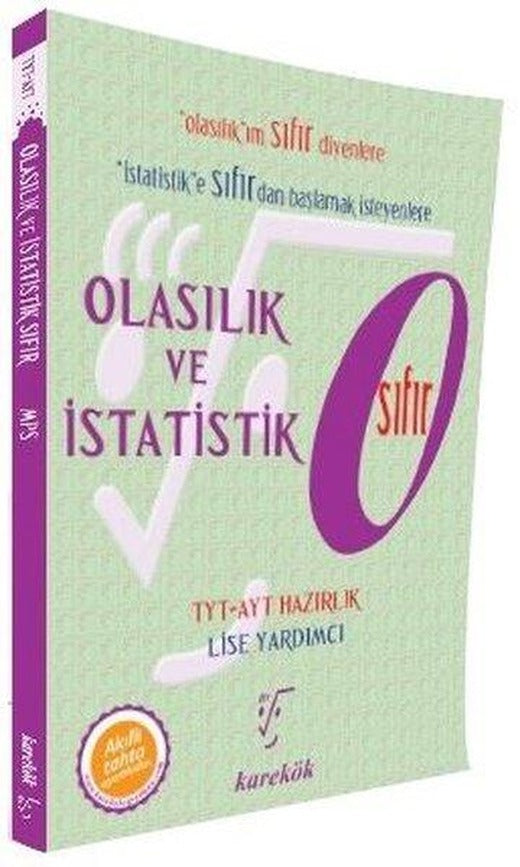 Olasılık ve İstatistik 0-TYT AYT Hazırlık Lise Yardımcı | Karekök Eğitim Yayın (İnce Kapak)