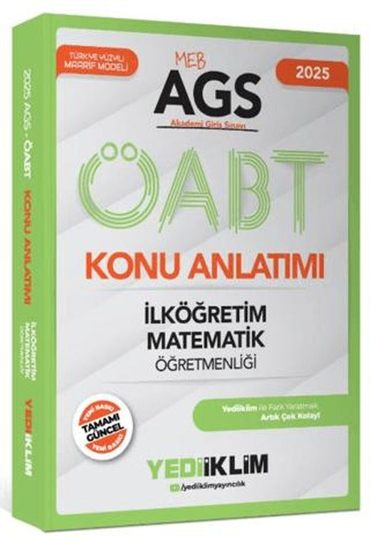 2025 MEB AGS ÖABT İlköğretim Matematik Öğretmenliği Konu Anlatımı | Yediiklim Yayınları (Ciltsiz)