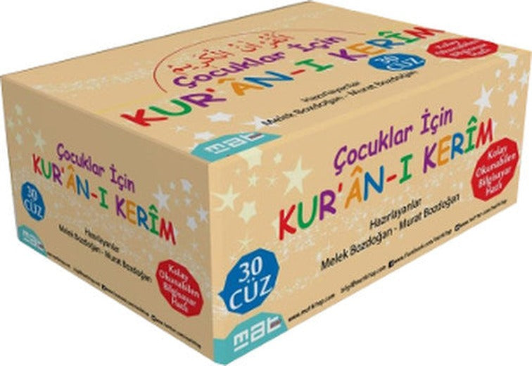 Çocuklar İçin Kur'an-ı Kerim 1-30. Cüzler (30 Kitaplık Set) | Mat Kitap (İnce Kapak)