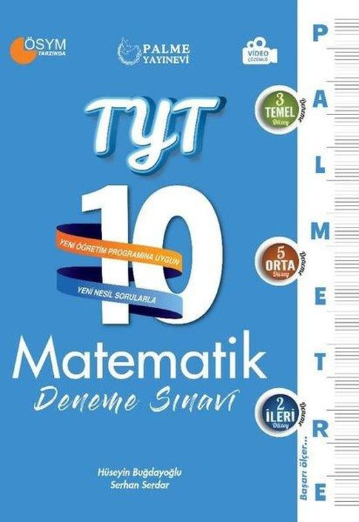 TYT Matematik 10 Deneme Sınavı - Palmetre Serisi | Palme Eğitim (İnce Kapak)