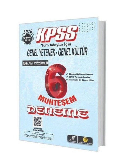 2026 KPSS Tüm Adaylar İçin Genel Yetenek- G enel Kültür 6 Muhteşem Deneme | Tasarı Akademi (İnce Kapak)