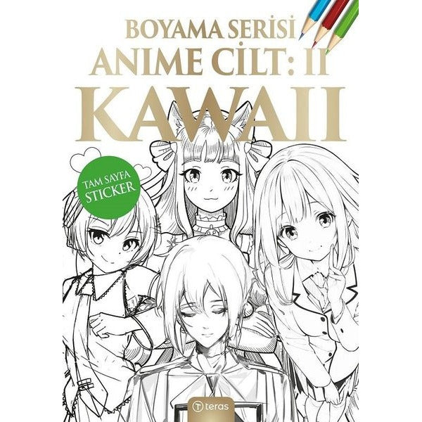 Anime Boyama Cilt 2 - Kawaii | Teras Kitap (İnce Kapak)