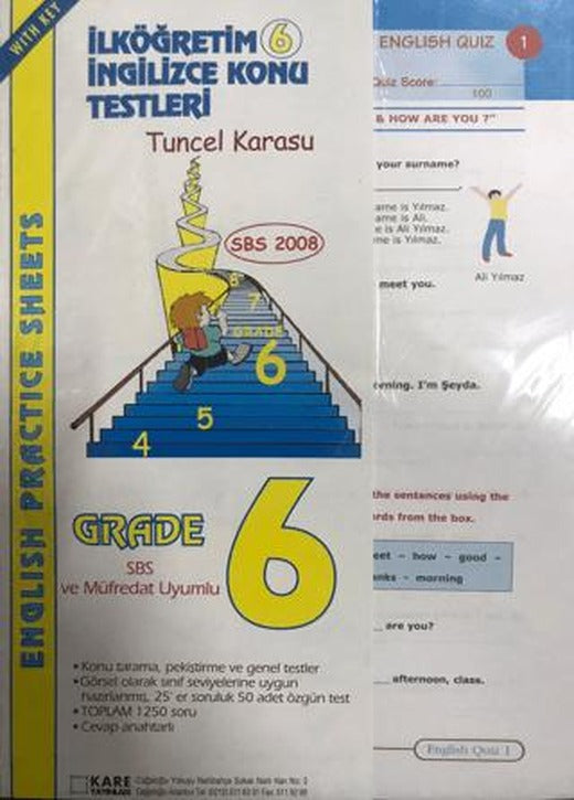 İlköğretim İngilizce Konu Testleri 6 (English Practice Sheets Grade 6) | KARE YAYINLARI (Ciltsiz)