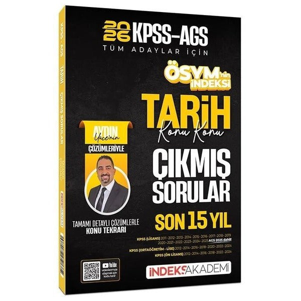 2026 KPSS MEB - AGS Tarih ÖSYM nin İndeksi Çıkmış Sorular Son 15 Yıl Konu Konu Çözümlü | İndeks Akademi (İnce Kapak)