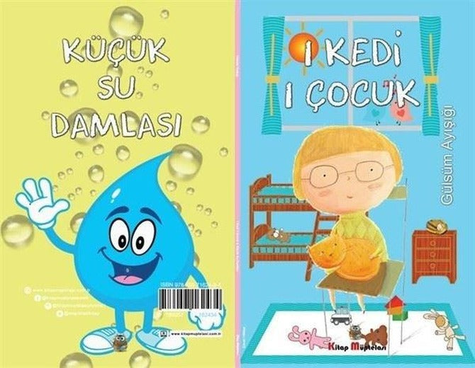1 Kedi 1 Çocuk - Küçük Su Damlası Seti - 2 Hikaye Tek Kitap | Kitap Müptelası Yayınları (İnce Kapak)