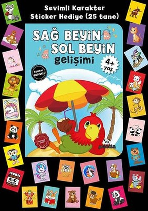 Sağ Beyin Sol Beyin Gelişimi - Stickerlı 4+ Yaş | Panda