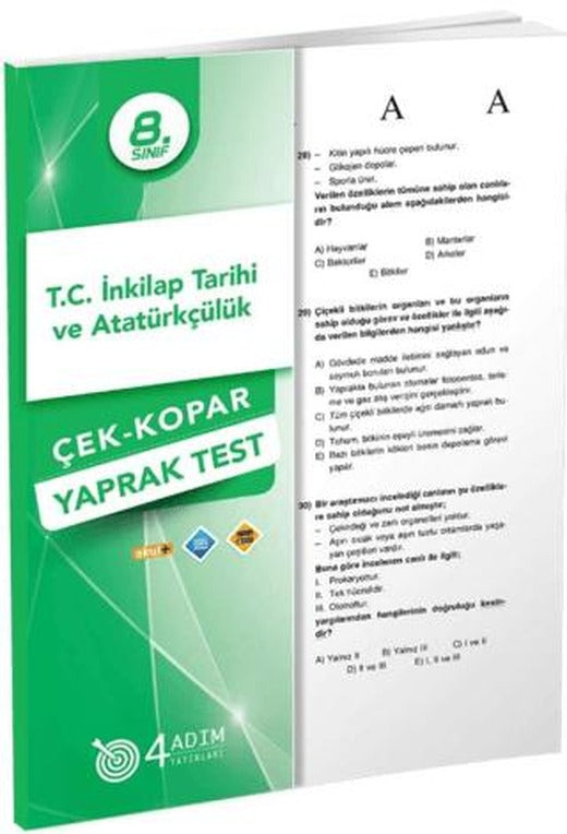8. Sınıf T.C. İnkılap Tarihi ve Atatürkçülük Çek-Kopar Yaprak Test