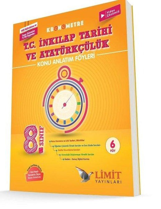 8.Sınıf Kronometre T.C. İnkılap Tarihi ve Atatürkçülük Konu Anlatım Föyü | Limit Yayınları (İnce Kapak)