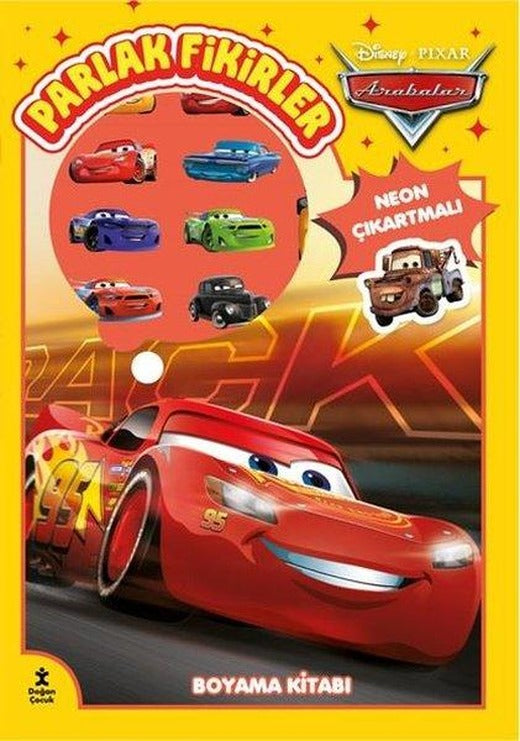 Disney Pixar Arabalar - Parlak Fikirler Neon Çıkartmalı Boyama Kitabı | Doğan Çocuk (İnce Kapak)
