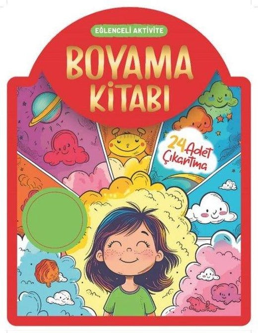 Çıkartmalı Boyama Kitabı - Kırmızı - Eğlenceli Aktivite