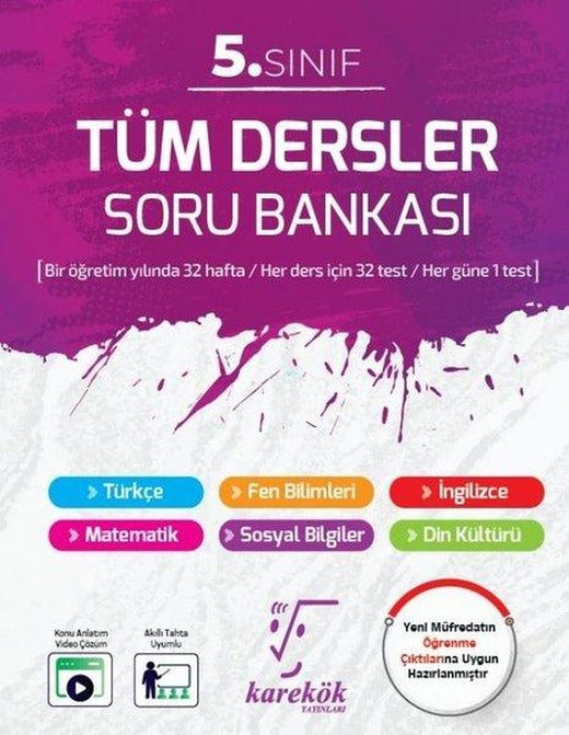 5. Sınıf Tüm Dersler Soru Bankası | Karekök Eğitim Yayın (İnce Kapak)