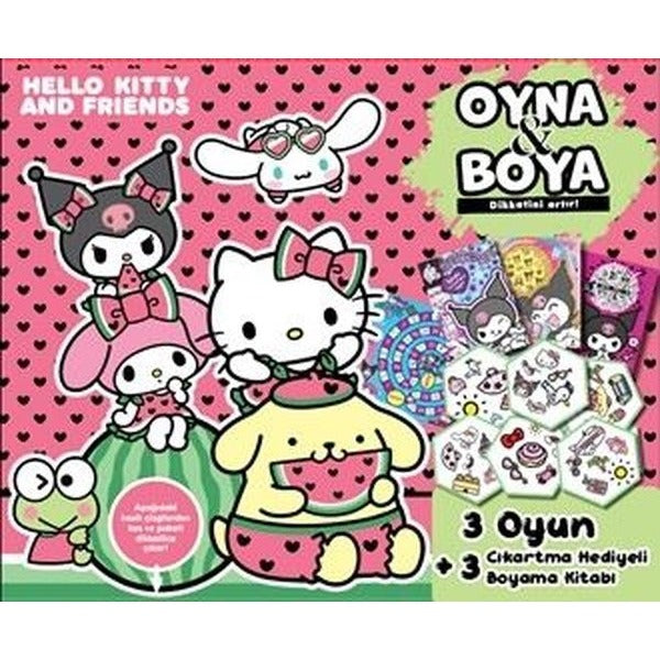 Hello Kitty and Friedns - Oyna & Boya - Kutulu Set | Doğan Çocuk (İnce Kapak)