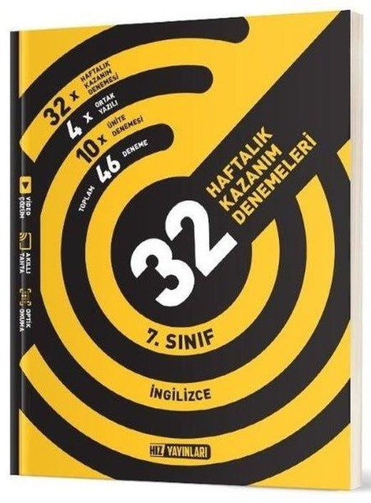 7. Sınıf İngilizce Haftalık Deneme | Hız Yayınları (İnce Kapak)