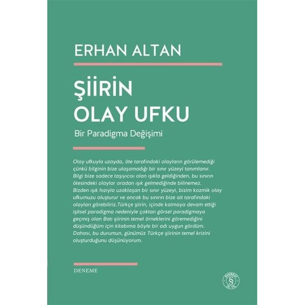 Şiirin Olay Ufku - Bir Paradigma Değişimi | Everest Yayınları (İnce Kapak)
