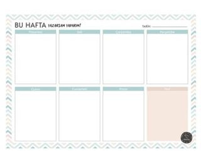 Süresiz Haftalık Planlayıcı - Zikzak Desenli | Paloma Yayınevi