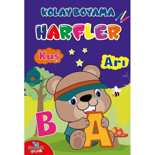 Kolay Boyama - Harfler | Sancak Çocuk (Ciltsiz)