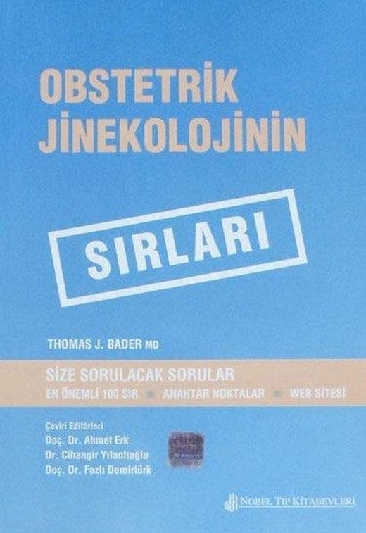 Sırlar Serisi - Obstetrik Ve Jinek. Sırları | Nobel Tıp Kitabevleri (İnce Kapak)