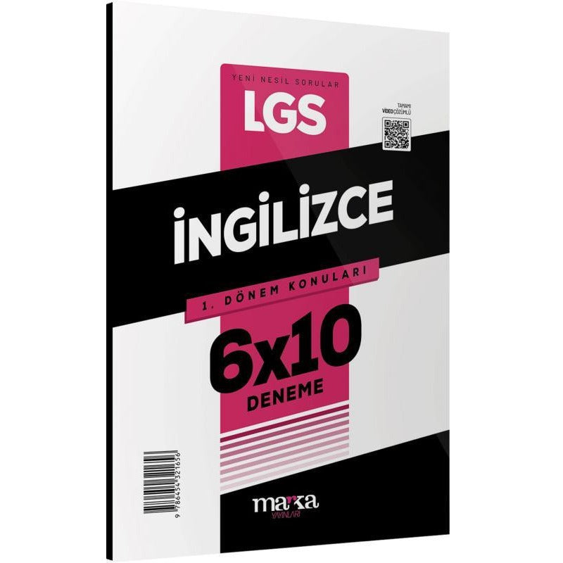 2025 LGS 1.Dönem Konuları İngilizce 6 Deneme | Marka Yayınları (İnce Kapak)
