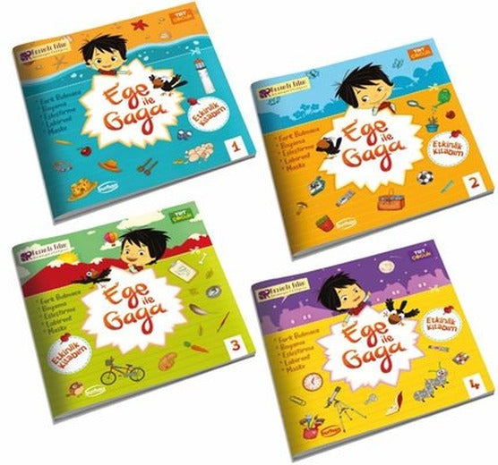 TRT Çocuk Ege ile Gaga Etkinlik Kitabım Seti - 4 Kitap Takım | Burhan Yayıncılık (İnce Kapak)