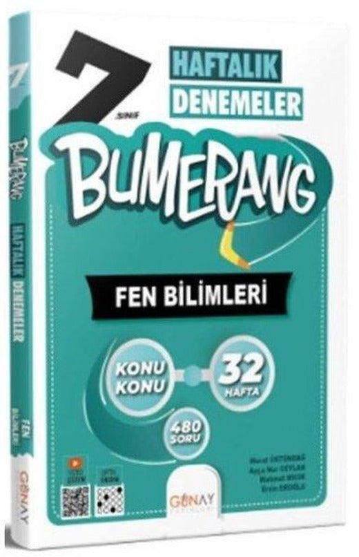7.Sınıf Bumerang 32 Haftalık Fen Bilimleri Denemeleri | Günay Yayıncılık (İnce Kapak)