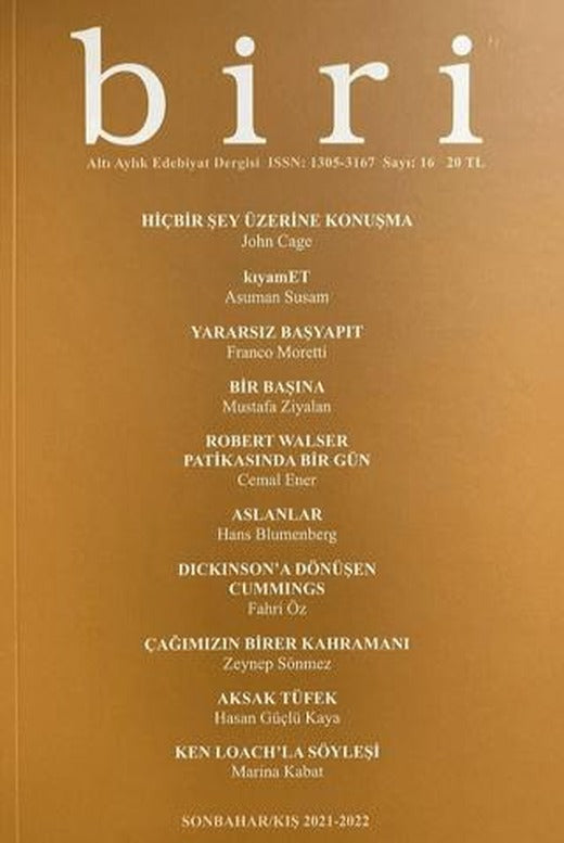 Biri Altı Aylık Edebiyat Dergisi Sayı: 16 | Biri Yayınları (Ciltsiz)