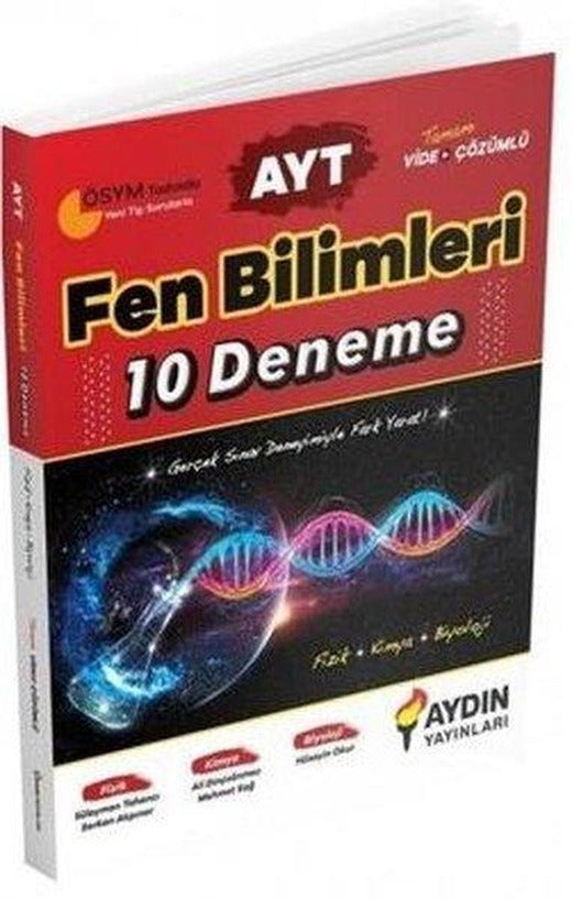 AYT Fen Bilimleri 10 Deneme | Aydın Yayınları-Eğitim (İnce Kapak)
