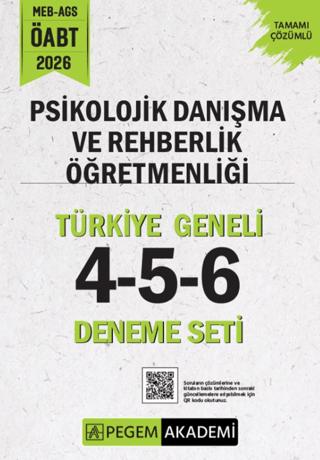 2026 MEB AGS ÖABT Psikolojik Danışma ve Rehberlik Öğretmenliği Tamamı Çözümlü Türkiye Geneli 4-5-6 (3'lü Deneme Seti) | Pegem Akademi Yayıncılık (Ciltsiz)  - Resim 1