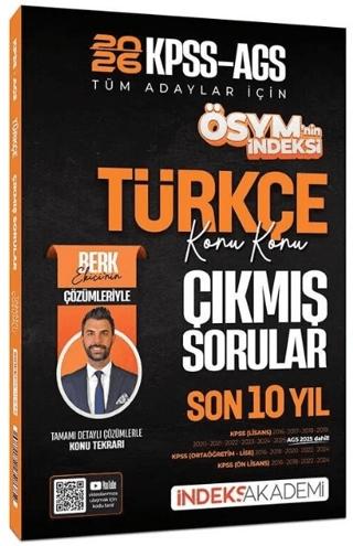 2026 KPSS MEB-AGS Türkçe ÖSYM'nin İndeksi Çıkmış Sorular Son 10 Yıl Konu Konu Çözümlü | İndeks Akademi Yayıncılık (Ciltsiz)  - Resim 1