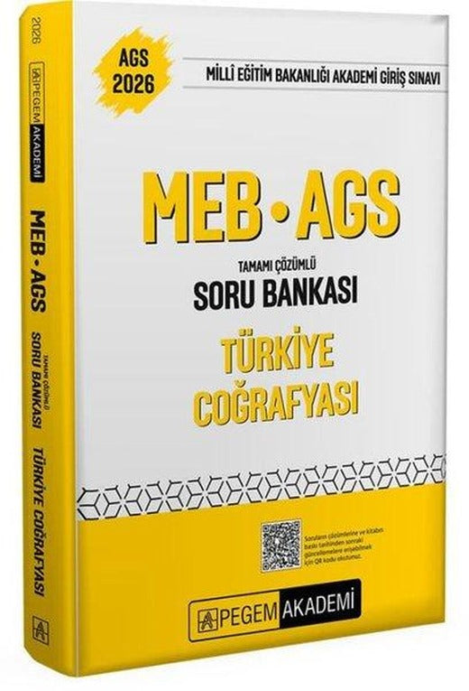 2026 MEB - AGS Soru Bankası Tamamı Çözümlü Türkiye Coğrafyası | Pegem Akademi Yayıncılık (İnce Kapak)