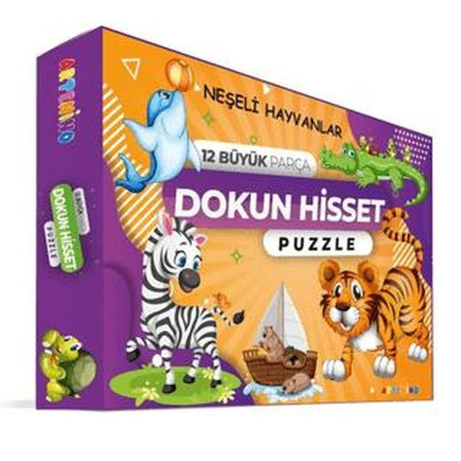 Artenino Neşeli Hayvanları 12 Büyük Parça Dokun Hisset Puzzle | Artenino Yayıncılık