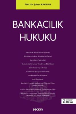 Bankacılık Hukuku - Şaban Kayıhan kitap kapağı