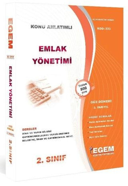 Emlak Yönetimi Konu Anlatımlı Soru Bankası-Güz Dönemi(3. Yarıyıl) Kod: 233