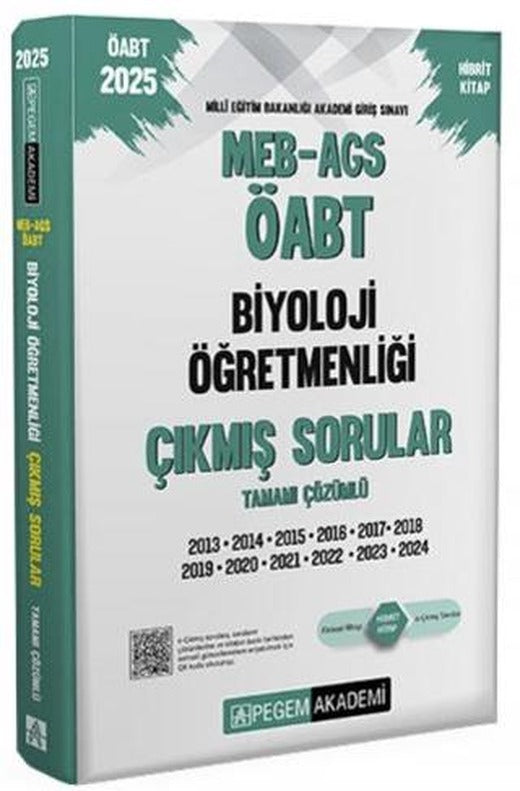 2025 MEB-AGS-ÖABT Biyoloji Öğretmenliği Tamamı Çözümlü Çıkmış Sorular | Pegem Akademi Yayıncılık (Ciltsiz)