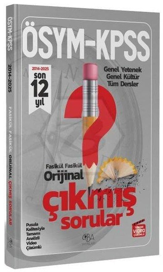 2026 KPSS Genel Yetenek Genel Kültür Orijinal Son 12 Yıl Çıkmış Sorular Fasikül Çözümlü | CBA Yayınları (İnce Kapak)