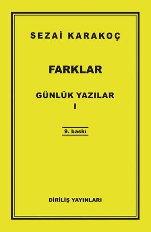 Günlük Yazılar 1 - Farklar | Diriliş Yayınları (Ciltsiz)
