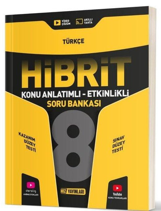 8. Sınıf Hibrit Türkçe Soru Bankası | Hız Yayınları (İnce Kapak)