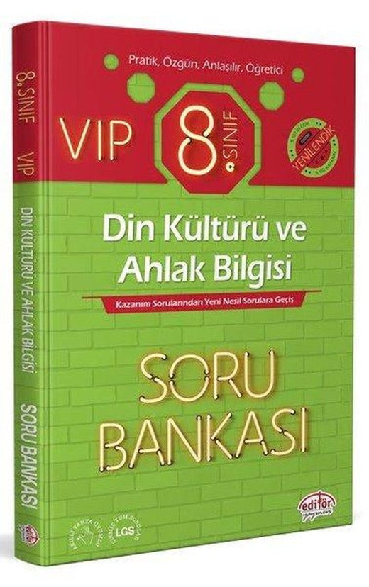 8.Sınıf VIP Din Kültürü ve Ahlak Bilgisi Soru Bankası | Editör (İnce Kapak)