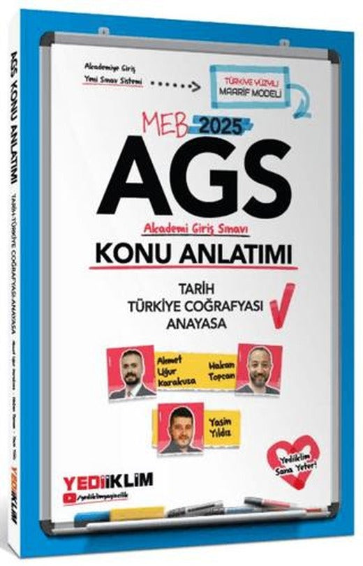 2025 MEB AGS Tarih - Türkiye Coğrafyası - Anayasa Konu Anlatımı | Yediiklim Yayınları (Ciltsiz)