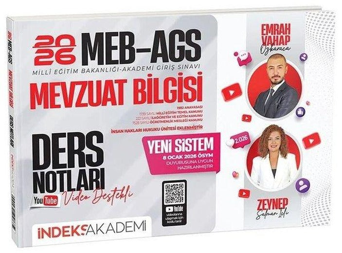 2026 MEB - AGS Mevzuat Bilgisi Video Ders Notları | İndeks Akademi (İnce Kapak)