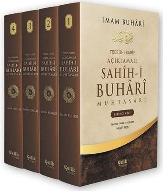 Sahih-i Buhari Muhatasarı Seti - 4 Kitap Takım - Kutulu | Çelik Yayınevi (İnce Kapak)