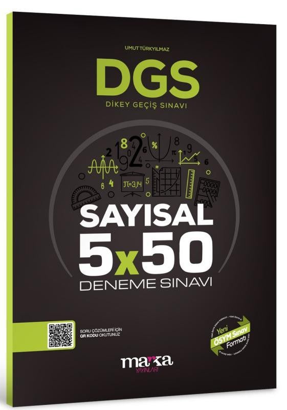 2025 DGS Sayısal 5x50 Deneme Sınavı Tamamı PDF Çözümlü Açıklanan Yeni Müfredat | Marka Yayınları (İnce Kapak)