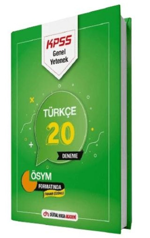 KPSS Genel Yetenek Türkçe Tamamı Çözümlü 20 Deneme | Dijital Hoca (Ciltsiz)